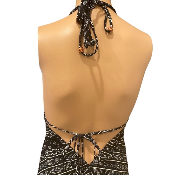 Elan Shark Bite Black & White Halter Dress One Size - Picture 6 of 10